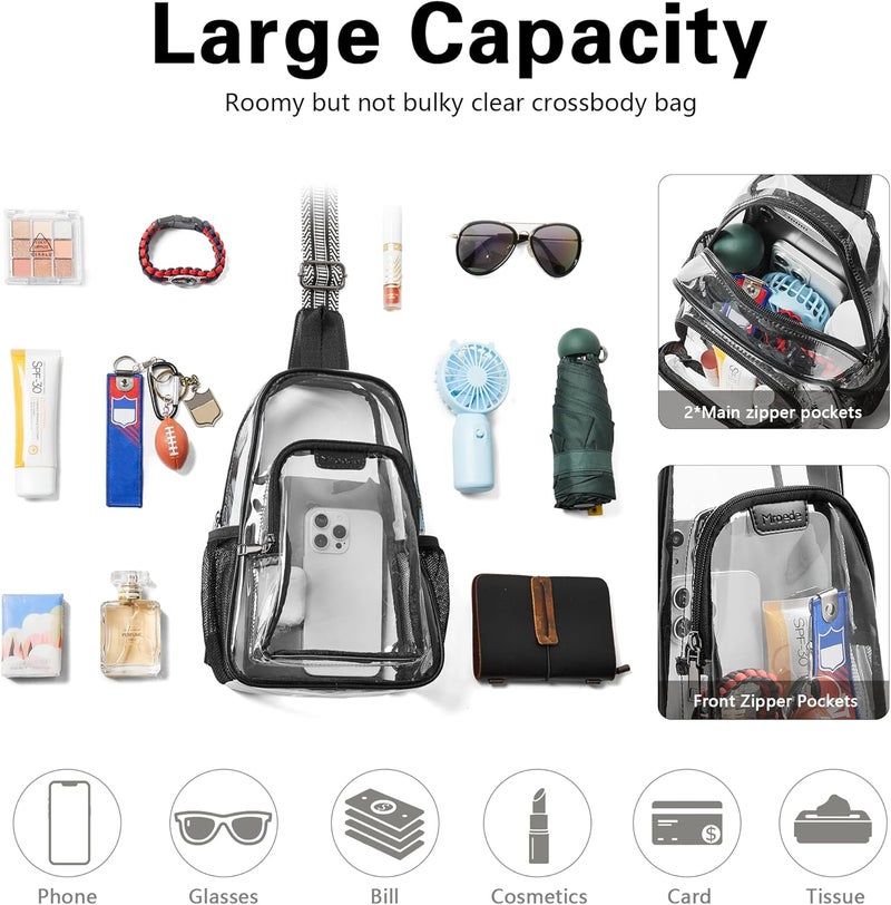 Mroede Clear Bag for Stadium Events Approved Clear Purses for Women Crossbody Transparent Bag Stadium Bags for Concert Sport - Image 5